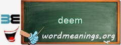 WordMeaning blackboard for deem